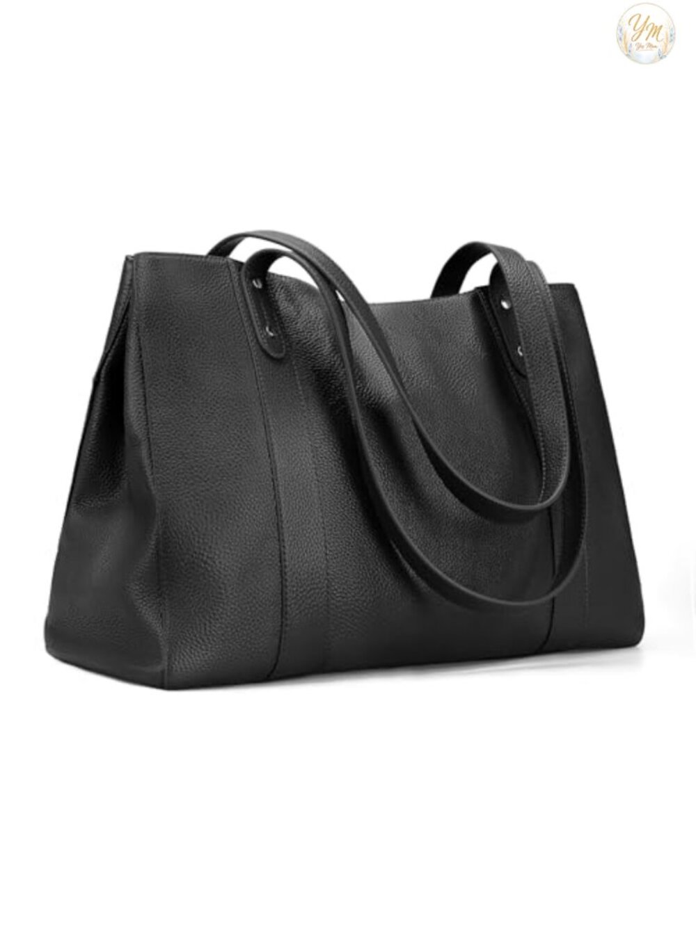 Genuine Leather Tote Bag for Women Work Padded 15" Laptop Compartment Shoulder